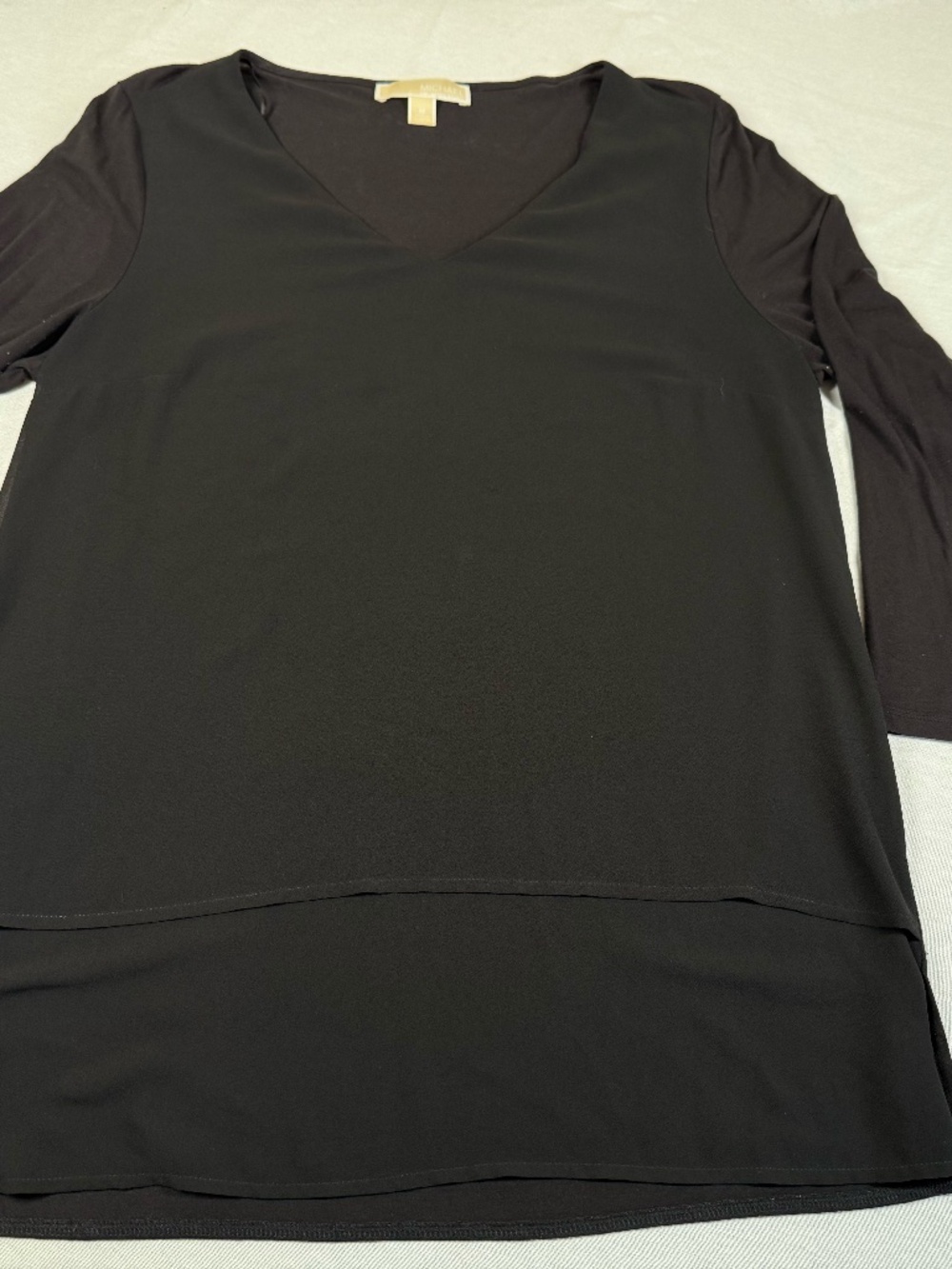 Michael Kors Women's Quarter Sleeve Blouse Size Medium - Black